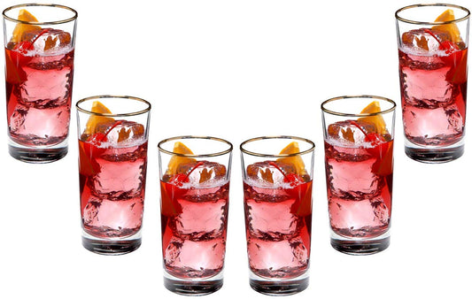 Prestige Hiball Stemless Juice Glasses 10 Oz, Crystal Clear Glassware Set of (6)