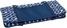 (D) Folding 72 Can Cooler, Picnic Backpack Bag for Outdoor (Trellis Blue)