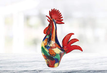 (D) Handcrafted Murano Art Glass Rooster Figurine 11", Centerpiece Sculpture