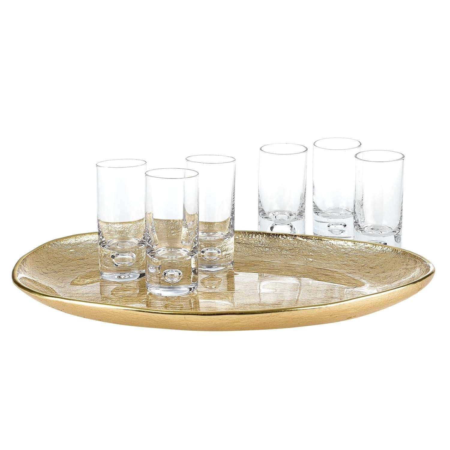 (D) Handcrafted 'Galaxy' Lead Free Crystal 6-pc Shot Glasses Set 2.5 Oz