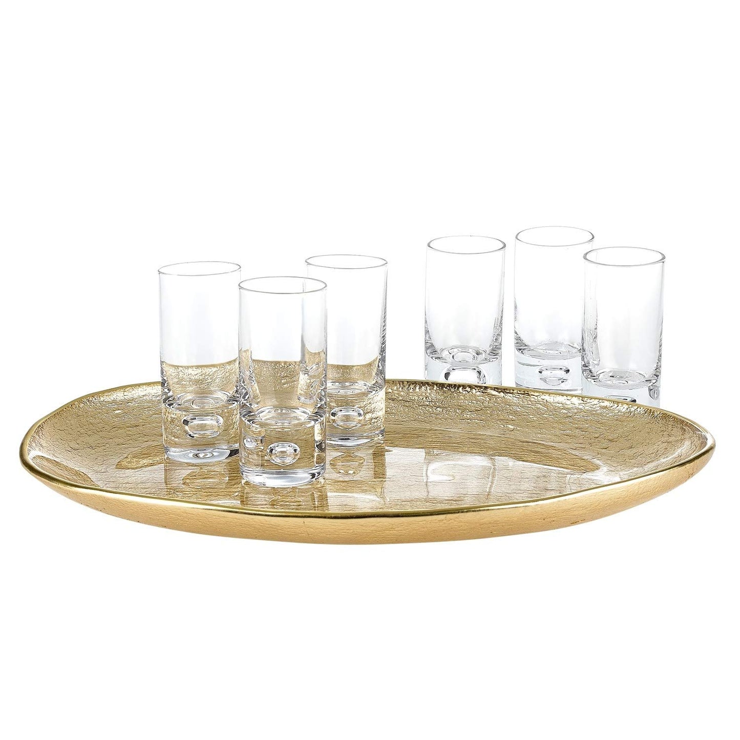 (D) Handcrafted 'Galaxy' Lead Free Crystal 6-pc Shot Glasses Set 2.5 Oz