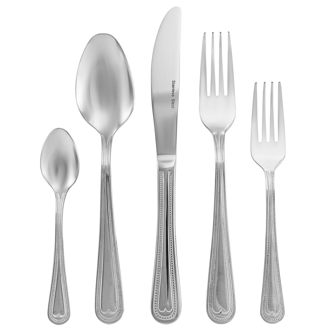 Italian Collection 'Classic' 20-Piece Premium Surgical Stainless Steel Silverware Flatware Set 18/10, Service for 4, 24K Gold-Plated Hostess Serving Set