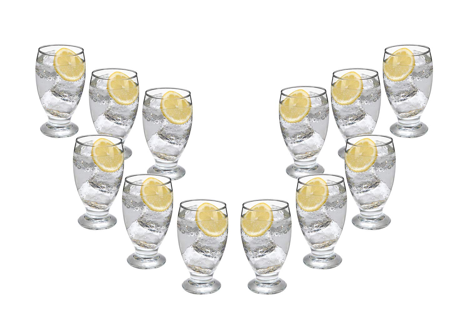 Lexington Multi-Purpose Glasses 11.75 Oz, Modern Water Goblets Set of (12)