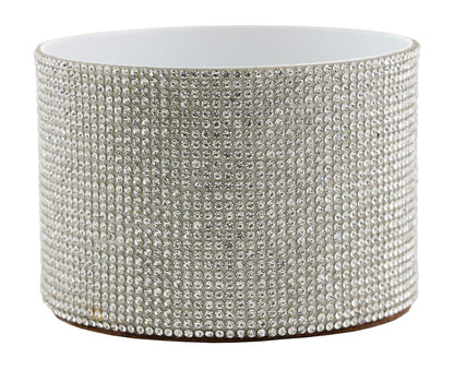 (D) Decorated Wine Coaster, White Crystals, Wine Bottle Holder