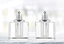 (D) Handcrafted 'Vitality Silver' Crystal Glass 2-pc Salt & Pepper Shakers Set