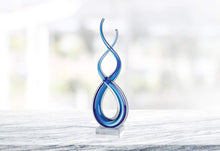 (D) Handcrafted Murano Art Glass Deep Blue Sea Spectrum Figurine 14" on Base