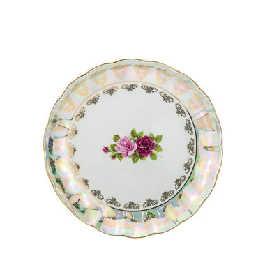 Royalty Porcelain Round Serving Platter, Vintage Roses 24K Gold (12R)