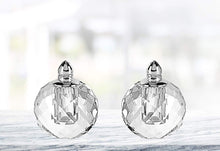 (D) Handcrafted 'Zendra Silver' Crystal Glass 2-pc Salt & Pepper Shakers Set