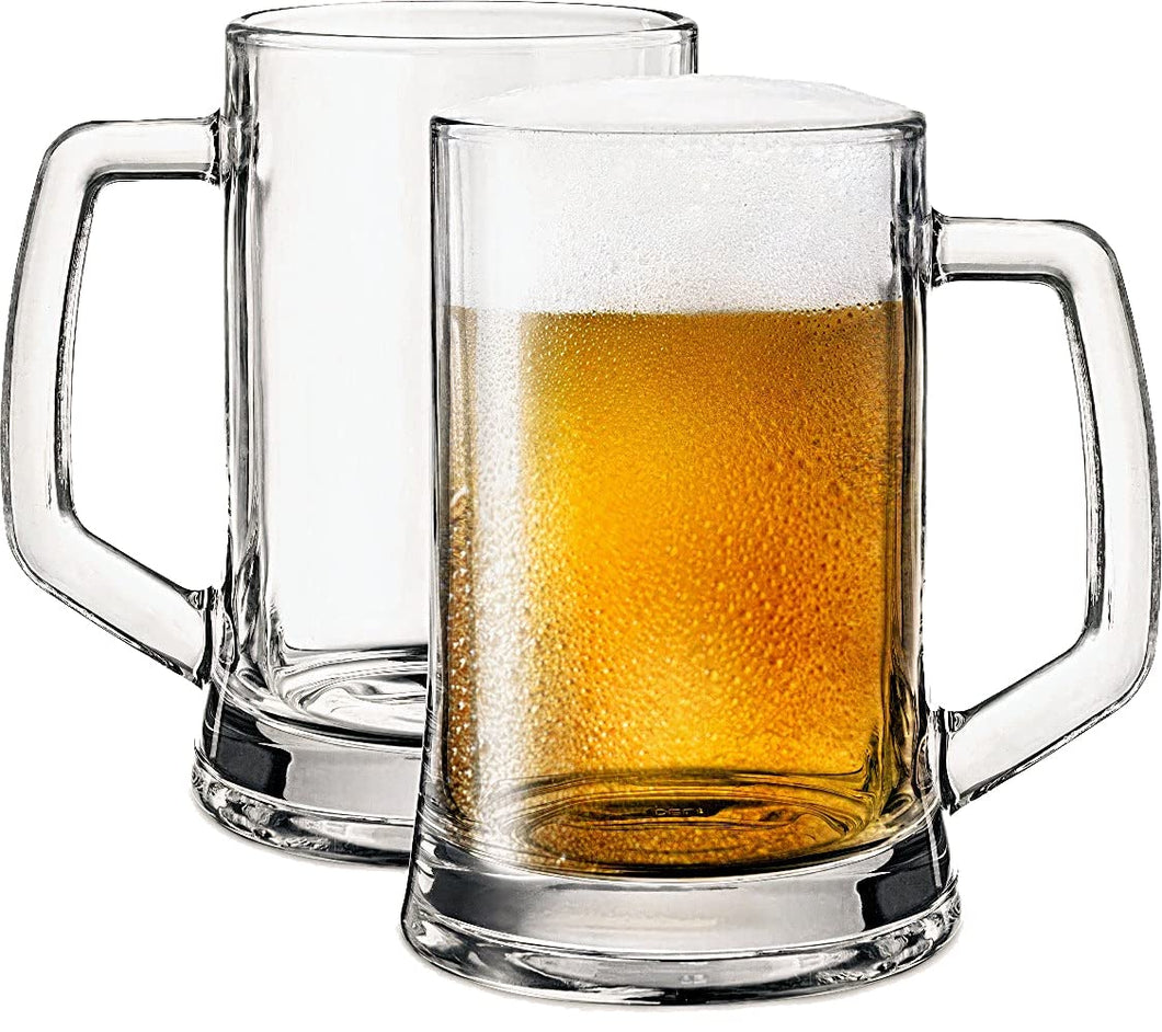 (D) Beer Glasses With Handles Set Of 2, Tavern Mugs Set 21.7 Oz