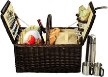 (D) Surrey Picnic Basket for 2 with Coffee Set for Outdoor (Yellow)