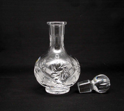 Russian Cut Crystal Vodka Decanter Carafe, 12 oz, Vintage USSR