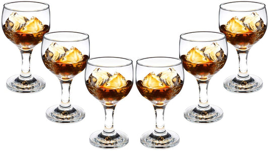 Cheerful Stemmed Wine Cognac Glasses 6.75 Oz Clear Goblets Glassware Set (6)