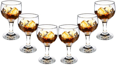 Cheerful Stemmed Wine Cognac Glasses 6.75 Oz Clear Goblets Glassware Set (6)