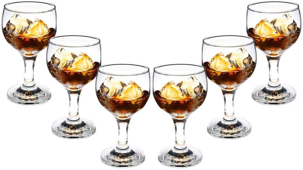 Cheerful Stemmed Wine Cognac Glasses 6.75 Oz Clear Goblets Glassware Set (6)