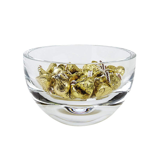 (D) Handcrafted 'Penelope' Crystal Glass Centerpiece Serving Bowl 6"D