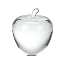 (D) European Handcrafted Crystal Glass Centerpiece Apple Figurine 3.5"H