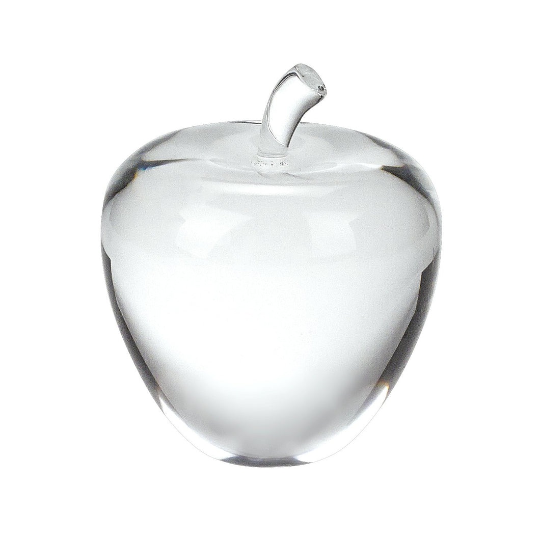 (D) European Handcrafted Crystal Glass Centerpiece Apple Figurine 3.5