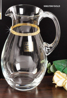 Le Monde Cadeaux, Swarovski Jeweled Crystal Decanter with Gilding, Classic Cryst