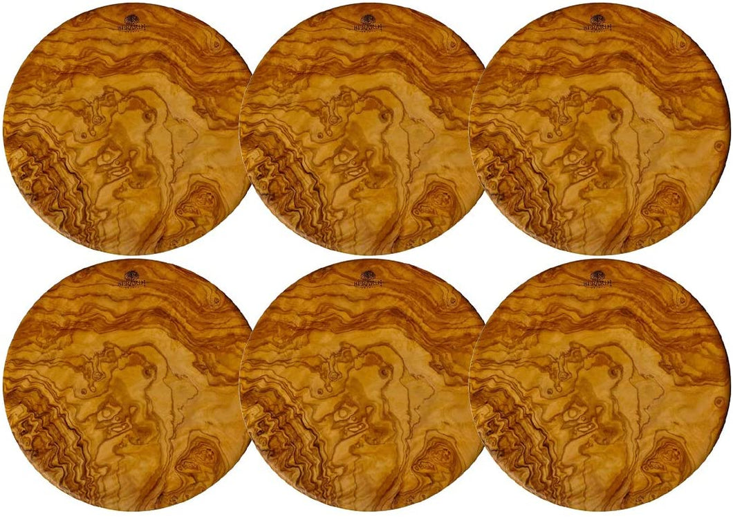 (D) Round Wooden Cutting Board, French Berard Vintage Hand Made Boards (6 PC)
