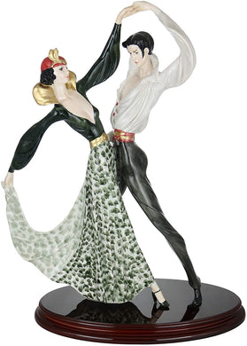 (D) Dancers Statue, White Sculpture Home Decor (Tango Dancers 21x16)