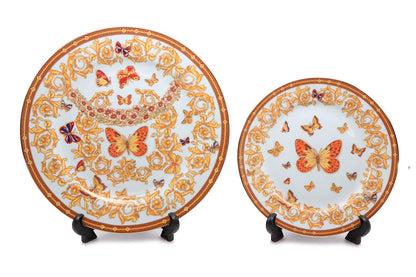 Royalty Porcelain 16-pc Dinner Set, Butterflies,Bone China Porcelain