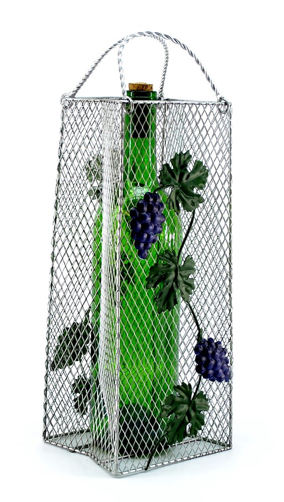 (D) Wine Bottle Holder, Gift Bag with Grapes, Bar Counter Decoration