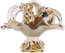 Premium Italian Collection Murano Glass Napkin Holder 24K Gold (Gray)