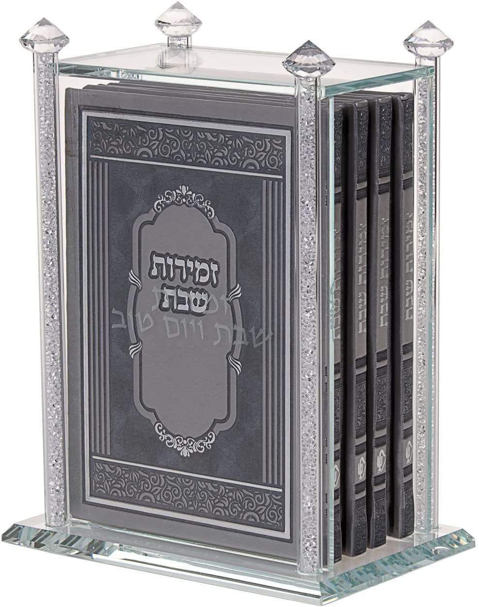 (D) Judaica Bench Holder Fits 5 Hard Cover Benchers Silver Clear Decor