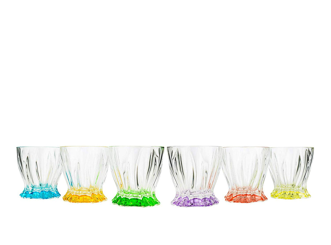 Bohemian Collection Multicolor 'Aurum' DOF Rocks Glasses Set of 6-pc