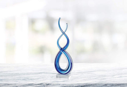 (D) Handcrafted Murano Art Glass Deep Blue Sea Spectrum Figurine 10" on Base