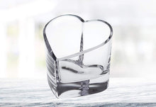 (D) Handcrafted 'Romance' Crystal Glass Centerpiece Heart Serving Bowl 5.5"D