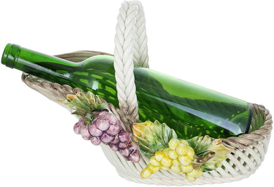 (D) Wine Bottle Holder Fruits and Wine Basket, Bar Counter Decoration