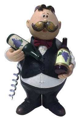 (D) Funny Cork Opener Fat Chef Figurine 7 Inches, Decorative Wine Opener