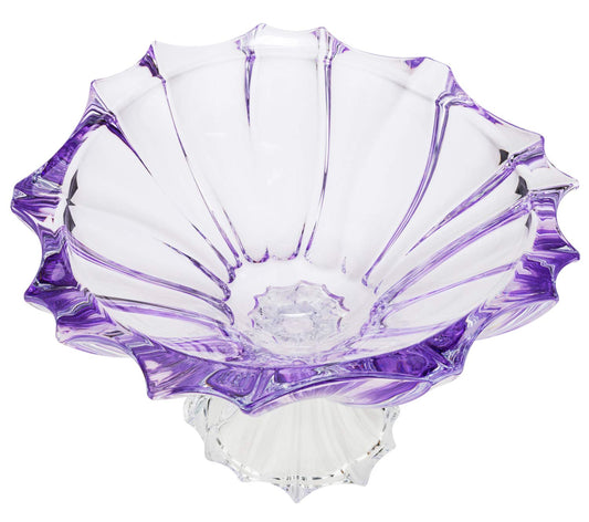 Bohemia Collection Footed Fruit Bowl 'Aurum' Serving Platter 14 Inch (Purple)