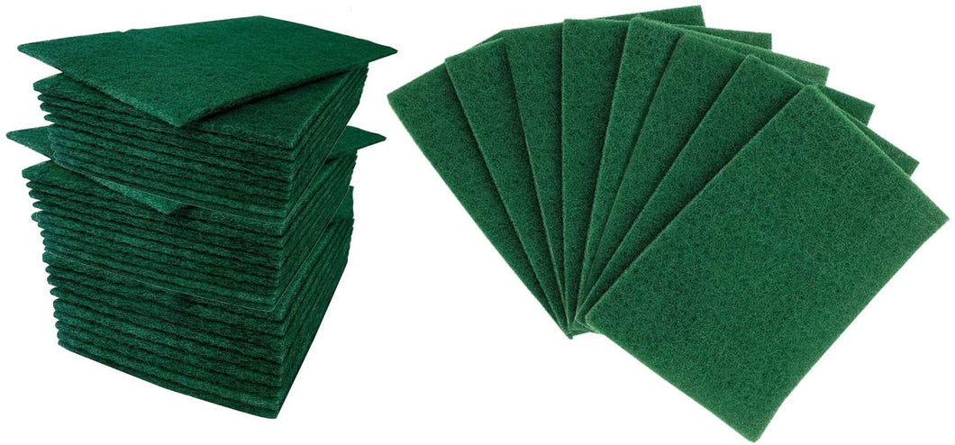 Green Nylon Cleaning Pad or Bath Scrubber For Kitchen Cookware Cleaning - 100 PC