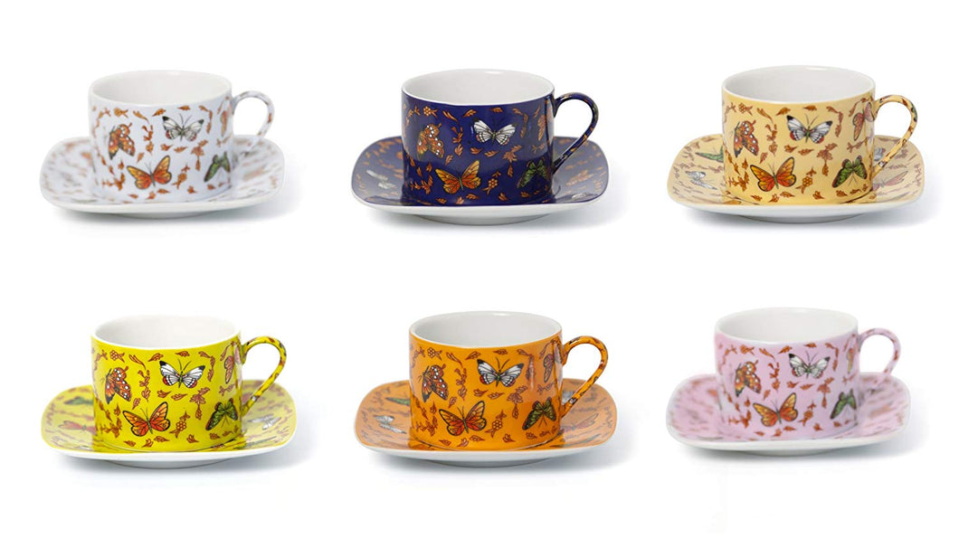 Royalty Porcelain 12-pc Tea or Coffee Cup Set for 6, Bone China (E119-12)