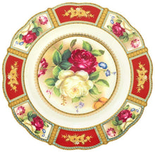 Royalty Porcelain 24-pc Tea Cake Set 'Britten' For 6, Bone China Porcelain (Red)
