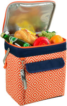 (D) Beverage and Food Cooler, Picnic Backpack Bag with Corkscrew (Orange)