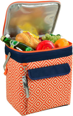 (D) Beverage and Food Cooler, Picnic Backpack Bag with Corkscrew (Orange)