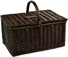 (D) Surrey Picnic Basket for 2 with Blanket and Coffee Set for Outdoor (Brown)