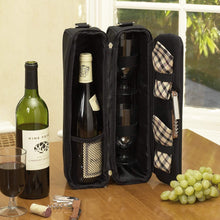 (D) Wine Carrier, Picnic Backpack Bag, Small Set for Outdoor (Brown London)
