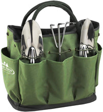 (D) Garden Tote and Tools Set Picnic Backpack Bag, Full Equipment Set (Green)