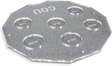 (D) Judaica Acrylic Seder Plates for Passover Hexagon Modern (Silver)