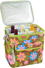 (D) Beverage and Food Cooler, Picnic Backpack Bag with Corkscrew (Brown Floral)