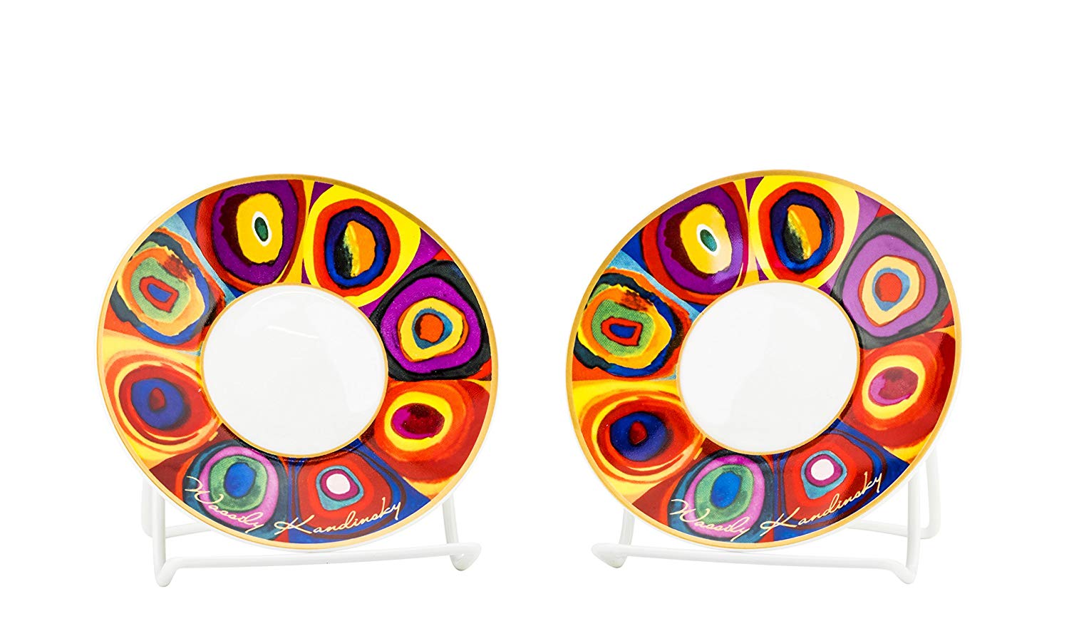 Carmani Painters 4pc Espresso Coffee Set, Wassily Kandinsky Series (Color Study)