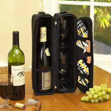 (D) Wine Carrier, Picnic Backpack Bag, Small Set for Outdoor (Yellow Paris)