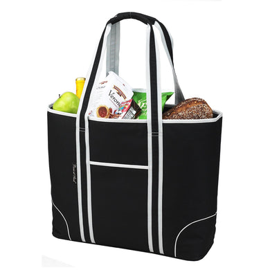 (D) Extra Large Insulated Cooler Tote, Picnic Backpack (Black)