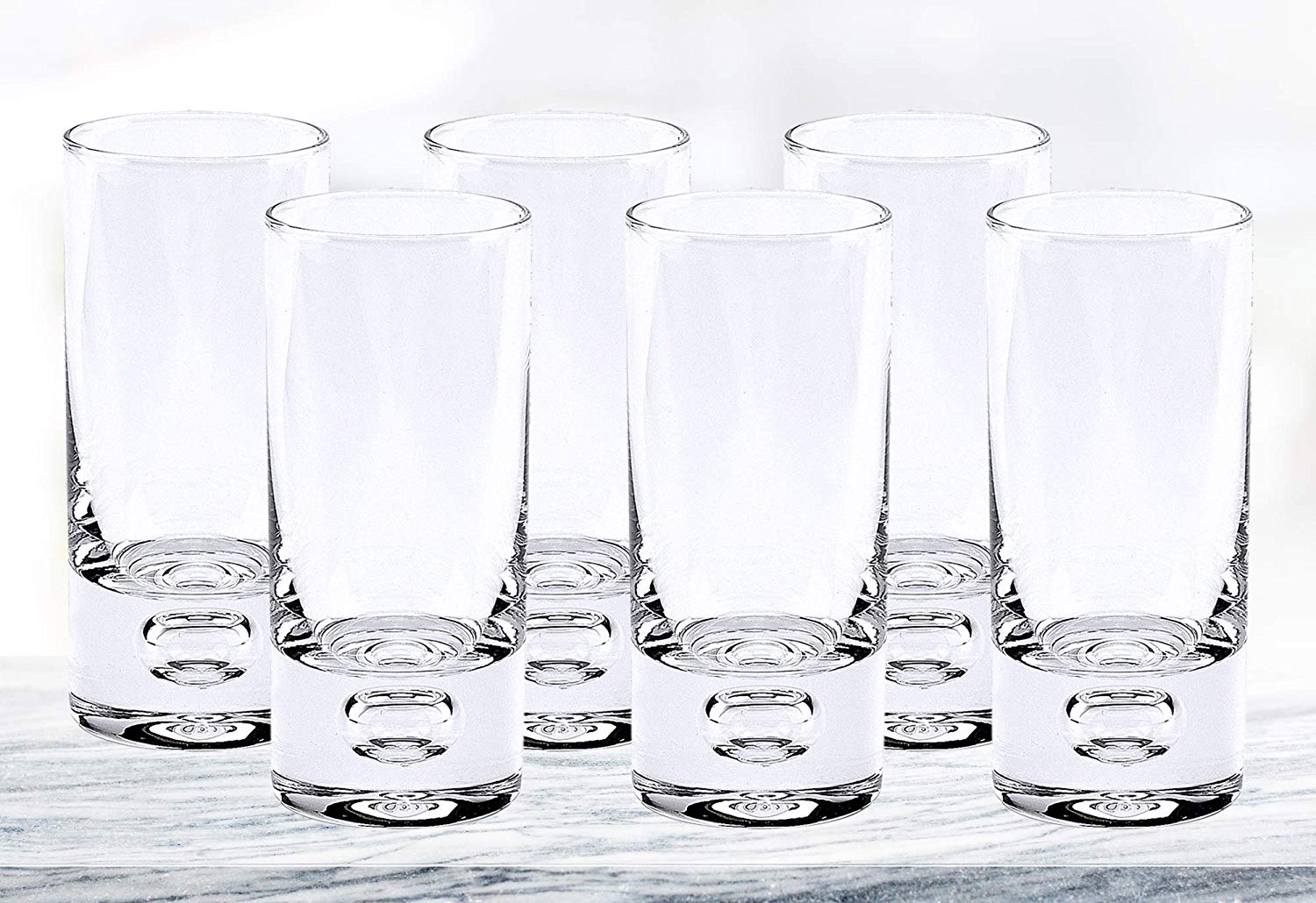 (D) Handcrafted 'Galaxy' Lead Free Crystal 6-pc Shot Glasses Set 2.5 Oz
