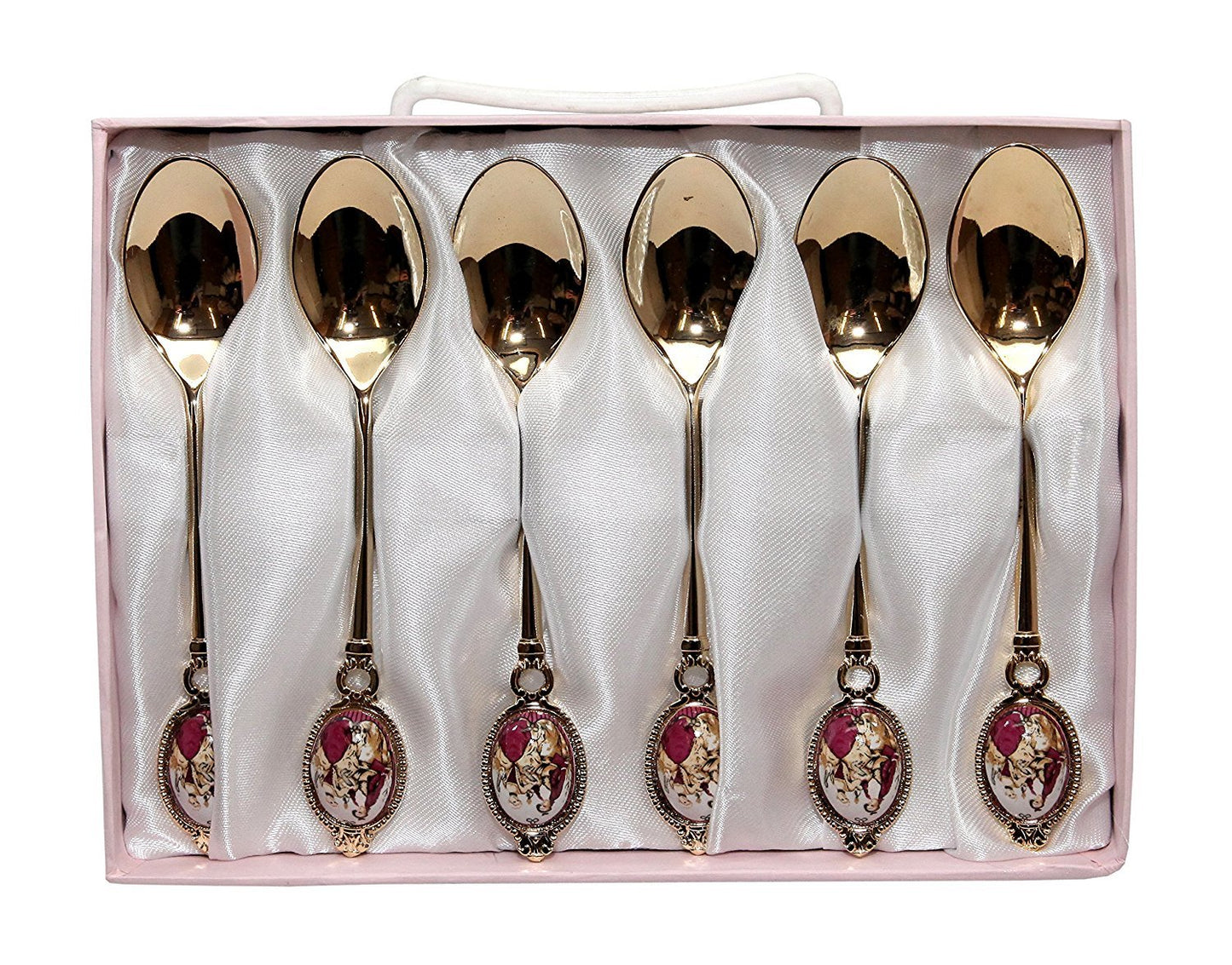 Royal Flatware Set of 12pc Demi Dessert Flatware Forks and Spoons (Gold Antique)