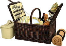 (D) Buckingham Basket for 4 with Blanket for Outdoor (Yellow)